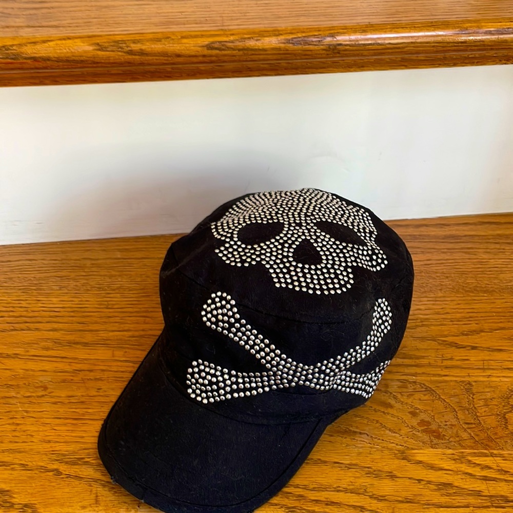 Skull and crossbones Harley Davidson inspired hat